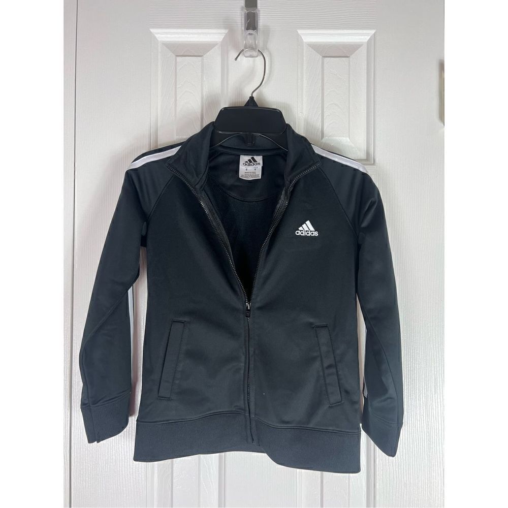 Adidas Childs Black White Jacket Size 6